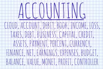Accounting word cloud written on a piece of paper