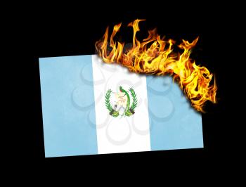 Flag burning - concept of war or crisis - Guatemala