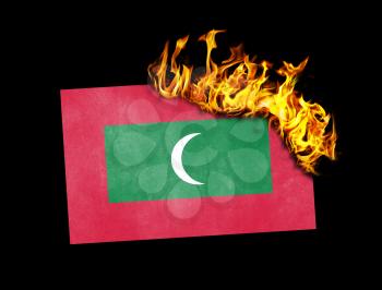 Flag burning - concept of war or crisis - Maldives