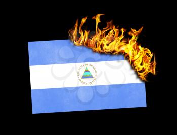 Flag burning - concept of war or crisis - Nicaragua