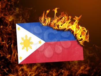 Flag burning - concept of war or crisis - Philippines