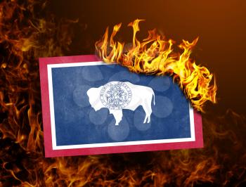 Flag burning - concept of war or crisis - Wyoming