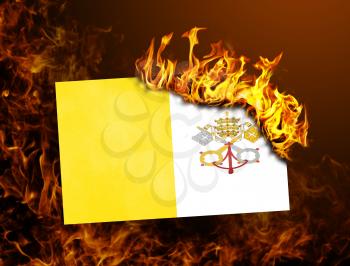 Flag burning - concept of war or crisis - Vatican City