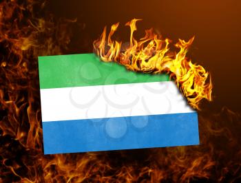 Flag burning - concept of war or crisis - Sierra Leone