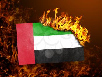 Flag burning - concept of war or crisis - United Arab Emirates