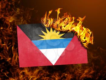 Flag burning - concept of war or crisis - Antigua and Barbuda