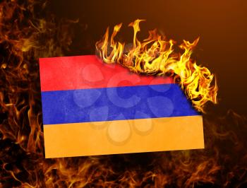 Flag burning - concept of war or crisis - Armenia