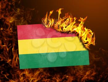 Flag burning - concept of war or crisis - Bolivia
