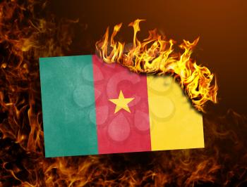 Flag burning - concept of war or crisis - Cameroon