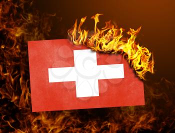 Flag burning - concept of war or crisis - Switzerland