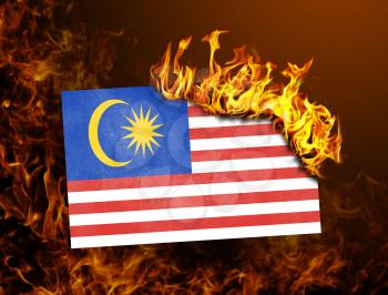 Flag burning - concept of war or crisis - Malaysia