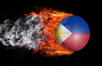 Concept of speed - Flag with a trail of fire and smoke - Philippines