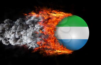 Concept of speed - Flag with a trail of fire and smoke - Sierra Leone