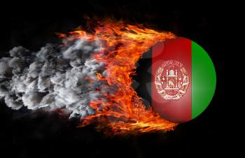 Concept of speed - Flag with a trail of fire and smoke - Afghanistan
