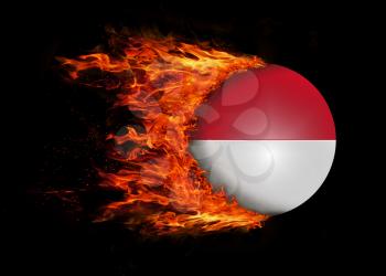 Concept of speed - Flag with a trail of fire - Indonesia