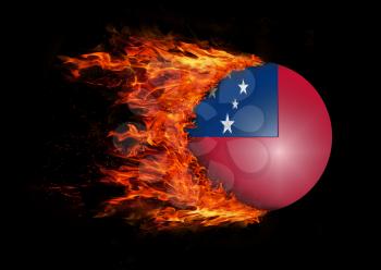 Concept of speed - Flag with a trail of fire - Samoa