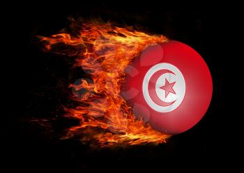 Concept of speed - Flag with a trail of fire - Tunisia