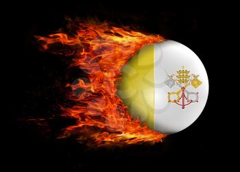 Concept of speed - Flag with a trail of fire - Vatican City