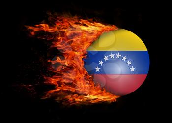 Concept of speed - Flag with a trail of fire - Venezuela