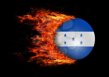 Concept of speed - Flag with a trail of fire - Honduras