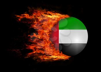 Concept of speed - Flag with a trail of fire - UAE