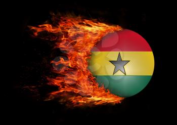Concept of speed - Flag with a trail of fire - Ghana