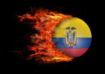 Concept of speed - Flag with a trail of fire - Ecuador