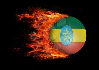 Concept of speed - Flag with a trail of fire - Ethiopia