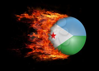 Concept of speed - Flag with a trail of fire - Djibouti