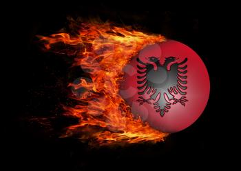 Concept of speed - Flag with a trail of fire - Albania