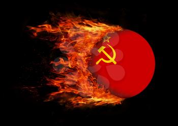 Concept of speed - Flag with a trail of fire - USSR