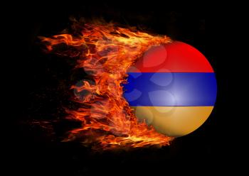 Concept of speed - Flag with a trail of fire - Armenia
