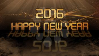 Gold quote with mystic background - 2016, happy new year
