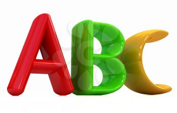 colorful abc on white background