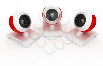 Web-cams on a white background