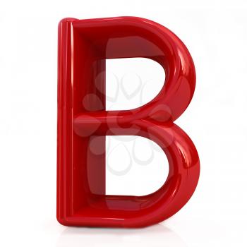 Alphabet on white background. Letter B on a white background