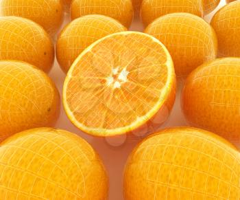 oranges and half oranges background