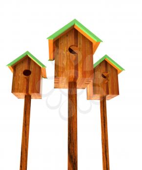 Nesting boxes on a white background