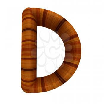 Wooden Alphabet. Letter D on a white background