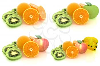 Set of citrus on a white 