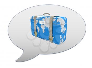 messenger window icon. Suitcase for travel 