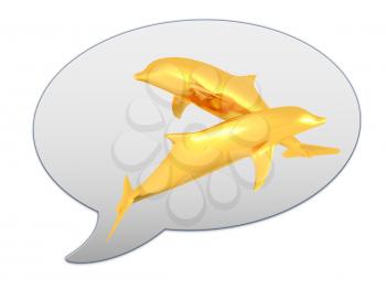 messenger window icon and golden dolphins 