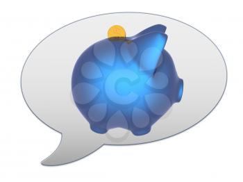 messenger window icon and Blue metal piggy bank