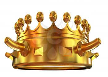 Gold crown isolated on white background 