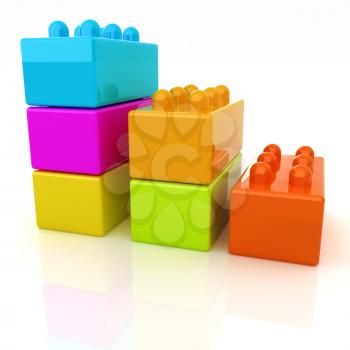 Building blocks efficiency concept on white 