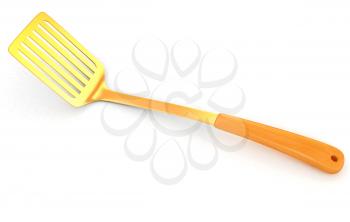 gold cutlery on white background 