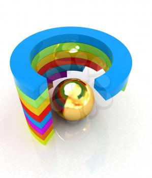 Abstract colorful structure with ball in the center 