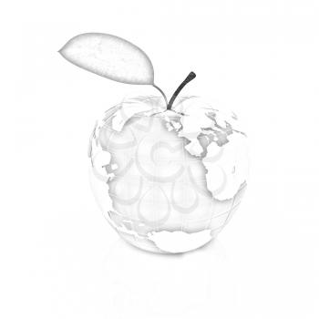 Apple for earth on a white background