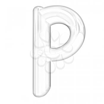 Alphabet on white background. Letter P on a white background