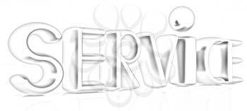 3d metal text service on a white background